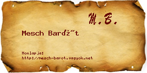 Mesch Barót névjegykártya